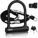 NDakter Bike Locks, 17mm Heavy Duty Anti Theft, Bike U Lock with 4FT Chain and Bracket, Electric Bicycle Lock for Scooter, 3 Keys Motorcycle Wheel Lock for Ebike, Moped, Tricycle (SHORT)