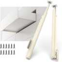 LONTAN Dresser Drawer Slides 23 Inch Bottom Mount Drawer Slides 1 Pair Drawer Rollers Cabinet Drawer Replacement White Kitchen Drawer Tracks and Rails with Plastic Brackets