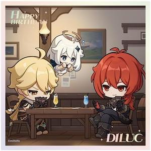 2 x Genshin Impact Heartfelt Wishes Series Mini Bordered Poster - Diluc