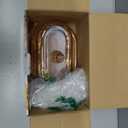 7.5" Glass Butter Dish with Lid for Countertop, Elegant Champagne-Colored Crystal Butter Stick Holder Container