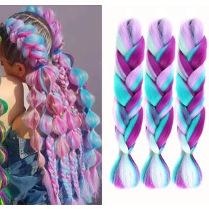 Ombre Braiding hair synthetic Crochet braids twist 24inch 3pcs/lot 100g Ombre two three tone Jumbo braid hair extensions Dreadlocks(ps17 pack of 3)