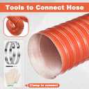 NOWBALL 2in Automotive Air Duct Hose, Length 1 Meter-3.3ft, 2" Silicone Flexible Cooling Ducting, 50mm High Heat Brake Exhaust Hose for Car, Garage, Dryer Air System