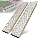 Aluminum Shed Ramp 2PC, 4' Long 8" Wide Loading Ramp for Riding Mower, 880 lbs Capacity for Lawn Mower, ATV, Motorcycle, Lightweight Sturdy Anti-Slip Ramps with Punch Plate Surface