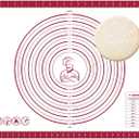 Dough Mat Silicone Baking Mats for Rolling Pastry Kneading Sheet Sourdough Bread Baking Supplies Red 28x20" 0.45mmT