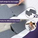 XetraDesign Bed Wedge Pillow Set for Headboard Gap Up to 7", Triangle Gap Filler for Bed, Mattress Wedge Gap Filler, Headboard Space Filler, Corner Pillow, Grey Half Queen 30" (2-pk)