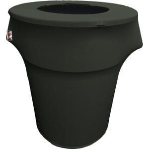 LA Linen Stretch Spandex Fitted Trash Can Cover 44-Gallon Round, Bin Waste Container Cover, Outdoor Indoor Patio Backyard Decor,Black
