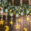 Vertintong 8 Pcs Christmas Tree Snowflake Decoration Crystal Ornaments Acrylic Clear Hanging Crystals Icicle Drop for Xmas New Year Winter Party Supplies