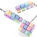 3 Pcs Keyboard Fidget Toy for Adults Fidgets Clicker Toys with LED Lights Keyboard Keychain Stress Relief for Anxiety Decompression (Colorful)