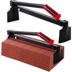 Lothee 2 Pack Brick Tongs Adjustable Heavy Duty Bricks Lifting Tools with Plastic Handle Paver Tools, Carry 6 to 10 Bricks
