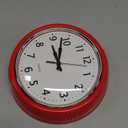 Retro Wall Clock 9.5 Inch Red Kitchen 50's Vintage Design Round Silent Non Ticking Battery Operated Quality Quartz Clock (Candy Apple Red)