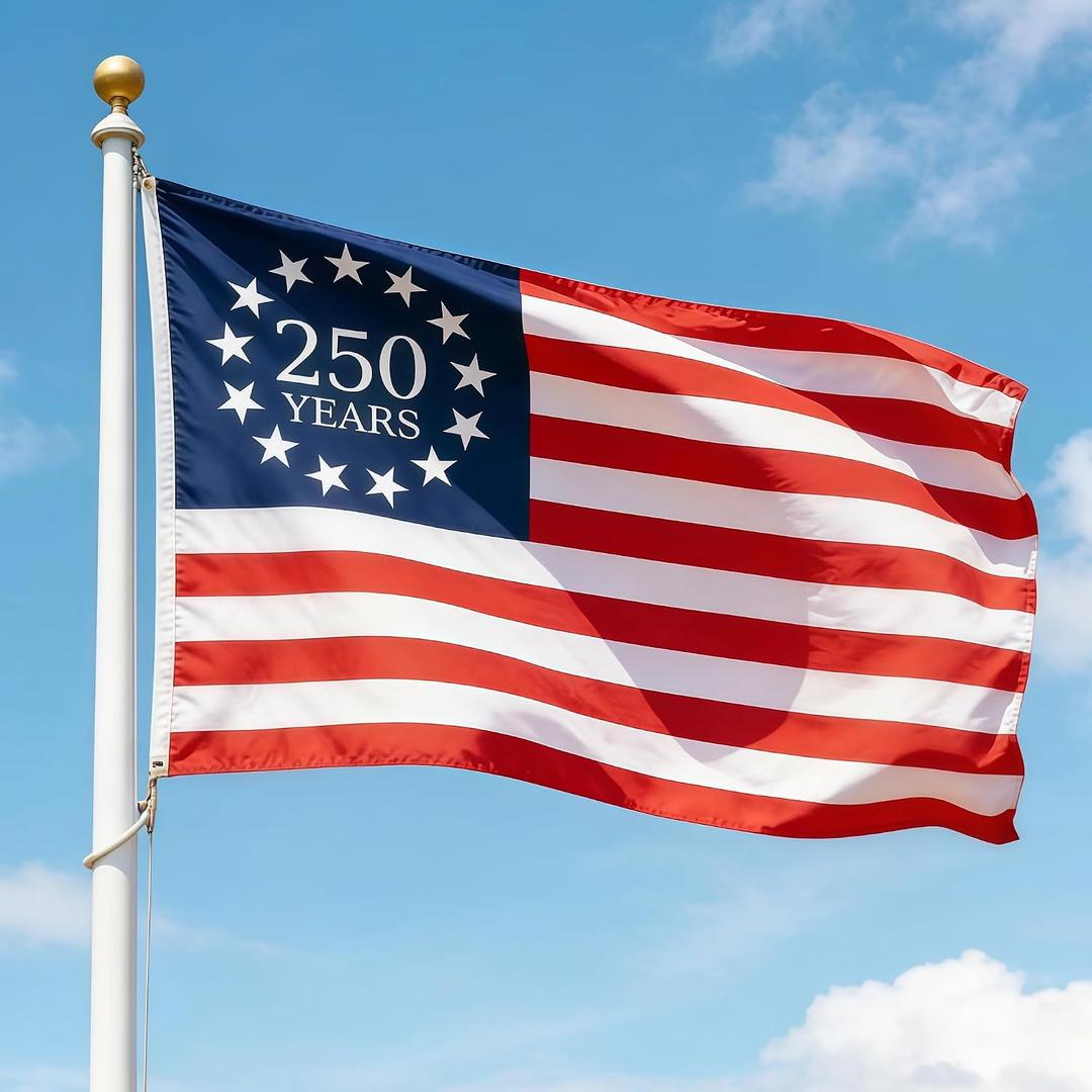 250 Year American Anniversary Flag, 3x5 Ft Double Sided American Flag, 1776-2026 250 Years Outdoor Anniversary Banner Decorations with 2 Brass Grommets (A1)