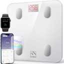 FITINDEX Smart Scale for Body Weight, FSA&HSA Eligible, Scale with BMI, Body Fat, Muscle Mass, Bluetooth,13 Body Composition Analyzer, Sync APP, Digital Bathroom, 400lb, White (10.2 inches)