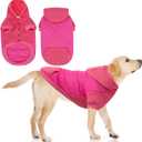 KOOLTAIL Warm Dog Winter Coat for Small Dogs, Waterproof Puppy Jacket with Leash Hole, Cold Weather Pet Vest for Winter, Soft Hoodie Sweater Sweatshirt Clothes for Puppy Cats Girls Boys Rose Red L