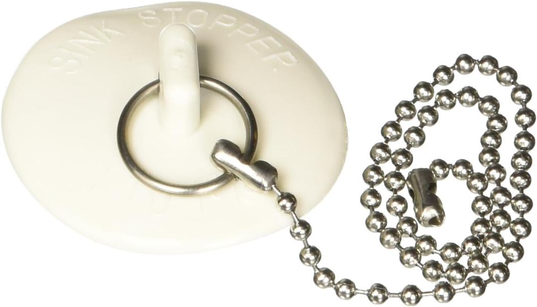 Waxman ZMW1341 7513100T Basin Stopper with Chain, White