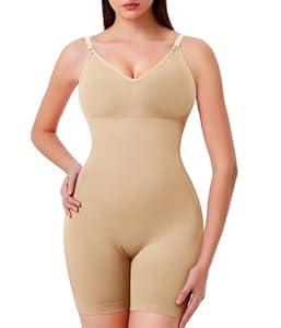 Eleady Shapewear Bodysuit Tummy Control Seamless Full Body Shaper Butt Lifting Shapewear Sculpting Body Shaper Tank Top - Beige, Medium/ Large