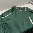 Lrady Womens Square Neck Bodice Dress Long Sleeve Flare A Line Club Party Mini Ruffle Swing Short Dresses, Dark Green, Large