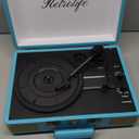 Record Player 3 Speed Bluetooth Portable Suitcase Vinyl Player with Built-in Speakers Turntable Enhanced Audio Sound PU Leather Vintage