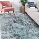 HATPPT Area Rug - 5x7 Washable Soft Abstract Non-Slip Non-Shedding Low Pile Vintage Rug for Living Room, Bedroom, Farmhouse, Dining Room, Kids Playroom, 5 X 7 Carpet Grey/Blue Alps