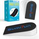 Sumifun Heel Lift, 4-Layer 1 Inch Gel Shoe Lifts for Women Uneven Legs, Adjustable Orthopedic Heel Lifts for Heel Pain and Leg Length Discrepancy, Heel Wedge Inserts 1/4" 1/2" 3/4" (Size S, 1 Pair) (4 Layers: S - Women's 4.5-9.5Men's 6-8.5, Black)