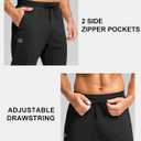 G Gradual Men's Fleece Joggers with Zipper Pockets Winter Warm Pants Water Resistant Athletic Workout Gym Sweatpants for Men (Black, XL)