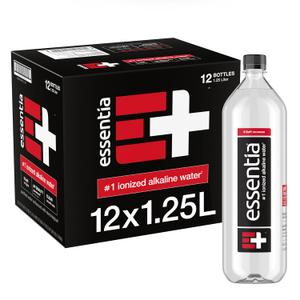 Essentia Water LLC , 99.9% Pure, Infused with Electrolytes for a Smooth Taste, pH 9.5 or Higher; Ionized Alkaline Water, Black, 42.3 Fl Oz (Pack of 12) BBD: 