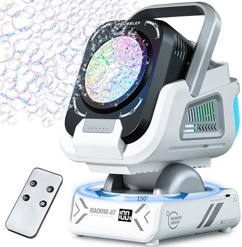 Bubble Machine,Bubble Maker for Party,Outdoor Toys for Kids,Rechargeable/with Remote Control / 7 Color RGB Lights,Wedding Birthday Party Supply, Summer Activities Bubble Blower Gift for Boys & Girls