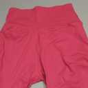 DHSO High Waisted Biker Shorts for Women-5" Tummy Control Fitness Athletic Workout Running Yoga Gym Shorts(Rose Red, Small-Medium)