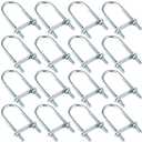 Therwen 16 Sets Round U Bolts Zinc Plated Steel Round Bend U Clamp with Nut Plate Washer (M8 x 44 mm X 129 mm)