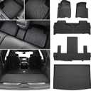Floor Mats for Chevy Suburban & GMC Yukon XL 7 Seats 2021-2025 2026 All Weather Cargo Liner for Suburban Accessories Carpet TPE Heavy Duty Floor Mat (2nd Row Bucket Seats)
