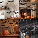 2 x 12 Pack Halloween Decorations Hanging Bats - 3 Style Scary Hanging Bat Set with 3D Bats Sticker, Outdoor Scary Flying Bats Set for Yard, Haunted House, Party - Indoor Outdoor Waterproof Decor