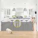 Reinforced 42 Tall x 130 Extra Wide Retractable Dog Gate Extra Tall Pet Gate with Rods to Prevent Crawling Through, Long Baby Gates for Dogs Child Safety Gate Mesh Dog Gate Indoor Outdoor, Gray : Baby