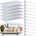 White Slatwall Shelf, 24" x 12" Wooden Slat Wall Shelves with Metal Brackets Heavy Duty Slatwall Shelving Organizer Accessories for Home Garage (6, 23.6" x 11.8")