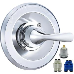 Replacement for Delta Classic 13 Series Single-Function Trim Kit, T13020 Chrome Shower Handle, Fit Delta Shower Valve R10000 Series (2 Style of Cartridge Included)
