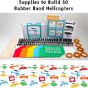 Rubber Band Helicopter Kit, 30-Pack Build 30 Rubber Band Helicopters, Complete STEM Project Kit for Classrooms, Ages 8+