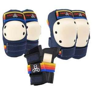 Triple Eight Saver Series 3-Pack Pad Set Ideal for Skateboarding, In-line Skating, Roller Skating, and Biking (Medium, Pacific Beach)