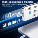chubbycable Cute Chubby 240W Short USB-C Cable Power Bank Fast Charging Cable Silicone Charger Cord Compatible with iPhone 17-15 Series iPad, White+White, Type-C to Type-C, 10 inch