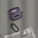 [3 in 1] for Raycon Everyday Earbuds(2024 Edition) Case Cover with Cleaner kit, Logo Visible Design Shockproof Silicone Protective Cover for Raycon Everyday Earbuds with Carabiner-Purple (Purple)