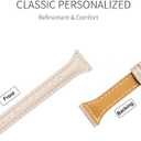 18mm Slim Leather Band Quick Release Compatible with Garmin Venu 3S 41mm/Venu 4 41mm/Venu 2S/Vivoactive 4S/Vivomove 3S/Forerunner 255S/Forerunner 265S (Beige/Rose Gold)