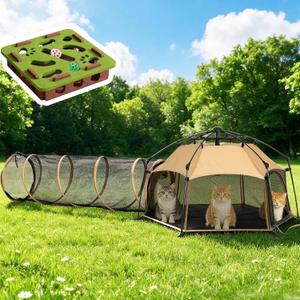 Cat Tent for Indoor and Outdoor Cat Enclosures(Outdoor, Tunnel, and Pet playpen) X-Large Portable Cat Tunnel Play Tents for Cats Rabbits and Small Animals