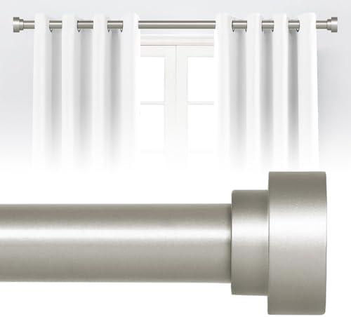 Silver Curtain Rods for Windows 48 to 84 Inch(4-7ft),1 Inch Diameter Heavy Duty Curtain Rods,Adjustable Curtain Rod,Modern Decorative Drapery Rods,Telescoping Window Curtains Rod 36-88",Antique Silver