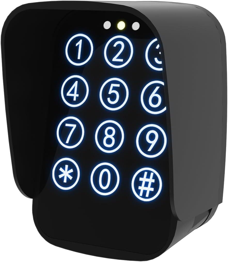 JUJIANG TKM-01 Touch Panel Wireless Gate Keypad with Outdoor Keypad Cover Digital Code Entry Access Control Keypad for Automatic Swing Sliding Gate Opener Garage Door Opener Remote Operator Accessory