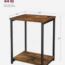 VASAGLE Side Tables Set of 2, Small End Table, Nightstand for Living Room, Bedroom, Office, Bathroom, Rustic Brown and Black ULET272B01