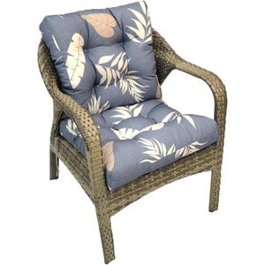 Outdoor Chair Cushions Waterproof Floral Low Back 41.7 * 20.8 * 3",Tufted Thick Patio Outdoor Wicker Chair Seat Cushion Clearance with Ties for Garden Furniture (Leaf)