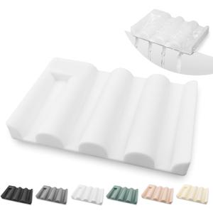 Soap Dish for Shower, Bathroom & Kitchen  Non-Slip, Self-Draining Design to Keep Soap Dry, Extend Soap Life  Easy to Clean, Compact & Durable (White, 2 pcs)