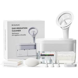 Electric Ear Wax Removal Kit - Water Powered Ear Irrigation System with Sewage Collection, 4 Clean Modes, Safe & Effective, 3 Ear Tips for Adults (White)