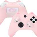 GeekShare Cat Paw Controller Skin Grips Set Anti-Slip Silicone Protective Cover Skin Case Compatible with Xbox Series X Controller with 2 Thumb Grip Caps and 1 Sticker (Pink)