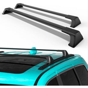 260lb Roof Rack Cross Bars for 2011-2021 Jeep Grand Cherokee (ONLY FIT Factory Grooved Side Rails), Matte Black Heavy Duty Aluminum Cargo Crossbar