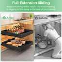 Pull out Cabinet Organizer, 21"Deep, Heavy Duty Full-Extension Slide out Drawers for Kitchen Cabinets with Nano Adhesive, Roll Out Shelf Sliding Cabinet for Pots, Bathroom, Pantry, Under Sink, Black