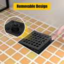 4 Inch Shower Drain Compatible with Schluter Kerdi System, Bonding Drain with PVC Bonding Flange for Schluter Shower Kit, Diamond Pattern Grate (Black)