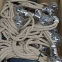 Brightown Solar String Lights Outdoor, 2 Pack 30Ft Vintage Hemp Rope Patio Lights with 15 Shatterproof Bulbs, 8 Light Modes Waterproof Hanging Lights for Backyard Fence Caf Bistro Decor, Warm White (60FT G45)